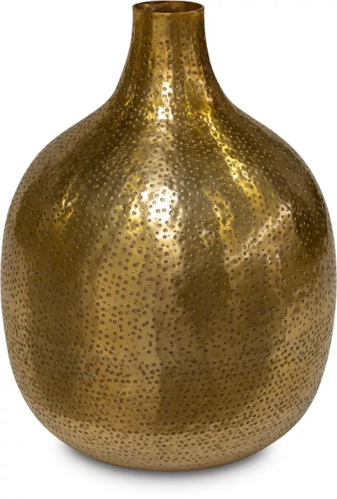 Bola - aluminum vase hammered, Ø 26 cm, height 35 cm, shiny brass 