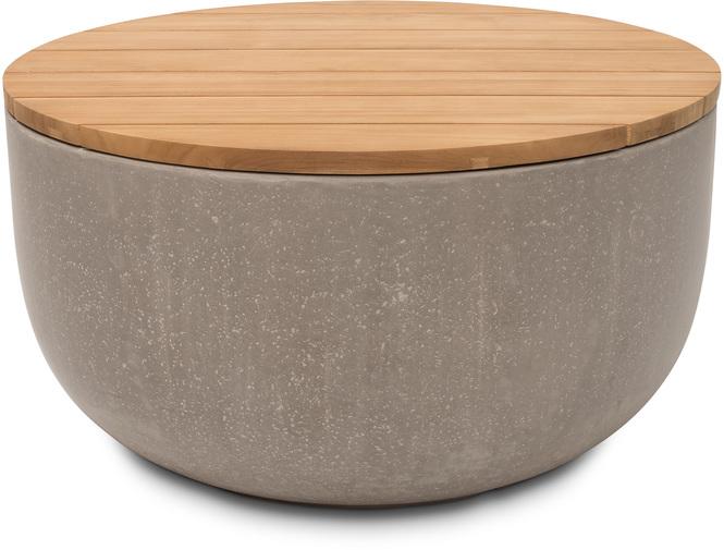 Division Tisch,100/50 cm, natur beton/Teak natur 