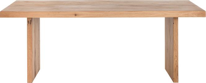 Table Tamok, 200x100x76 cm, plateau de 6 cm d'épaisseur, huilé naturel 