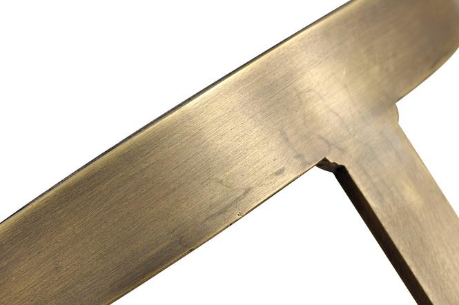 Tavolino Phil, 46,5x46,5/56 cm, rovere moka/ottone patinato