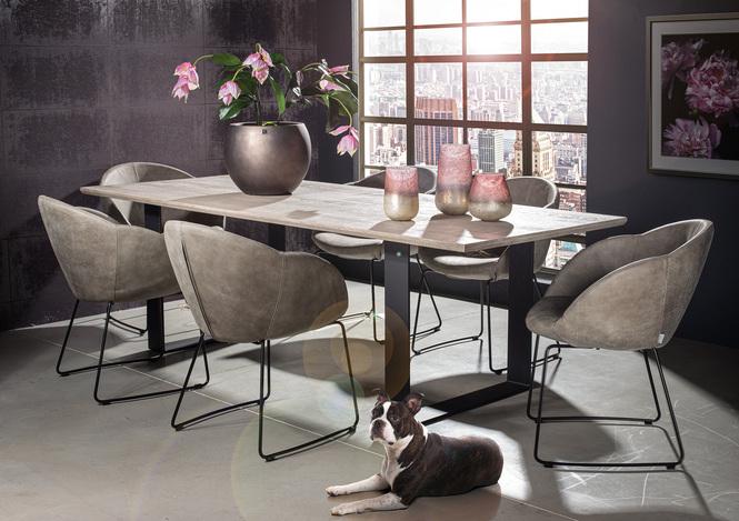 Tamok table, 200x100x76 cm, chêne rustique, pebble grey