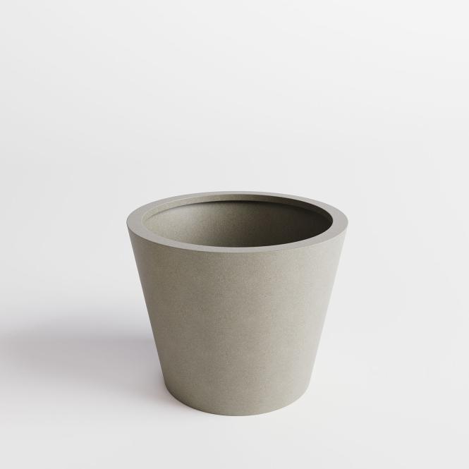 Conical planter 50/40 cm, concrete olive gray