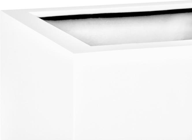 Fioriera solida Tribeca, 200 x 50 cm, altezza 50 cm, bianco opaco