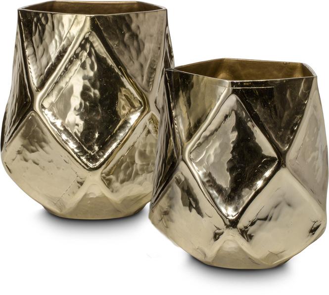 Tabarca - Vasen 2er Set, champagner-gold, aluminium
