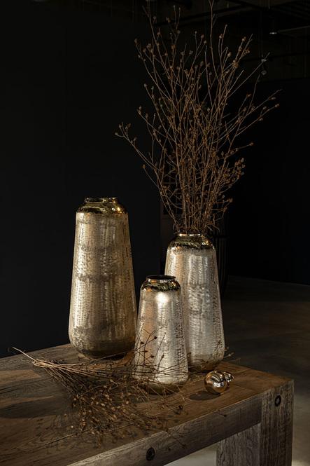 Larisa - vase, 29/65 cm, champagne gold, aluminum