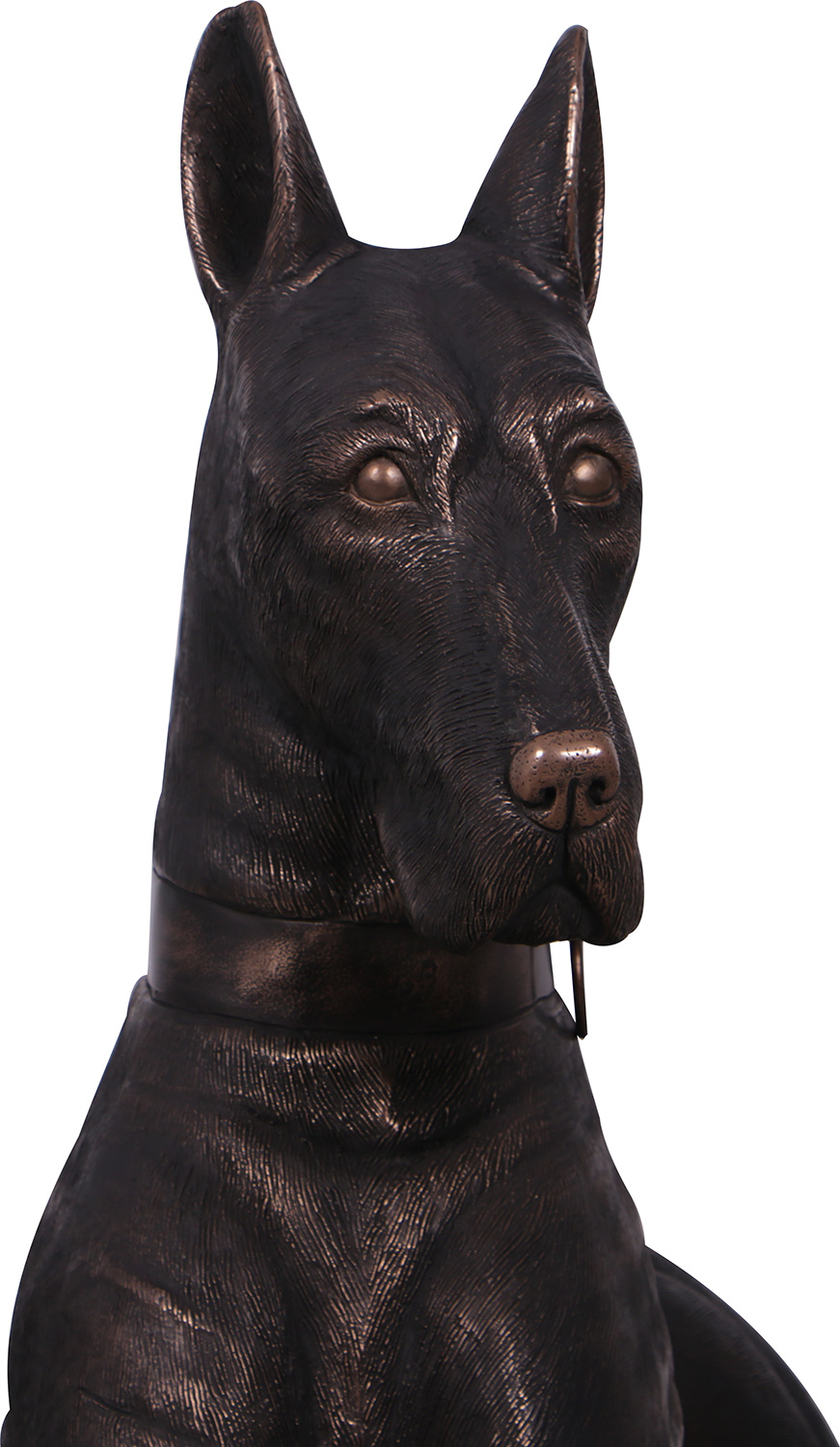 Dog Dogge links, 206x59/105 cm, antik-bronze 