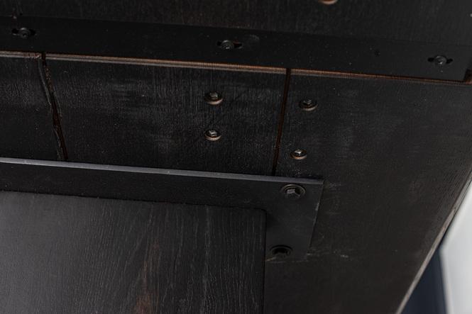 Mesa Tamok, 200x100x76 cm, roble rústico, negro mocca 