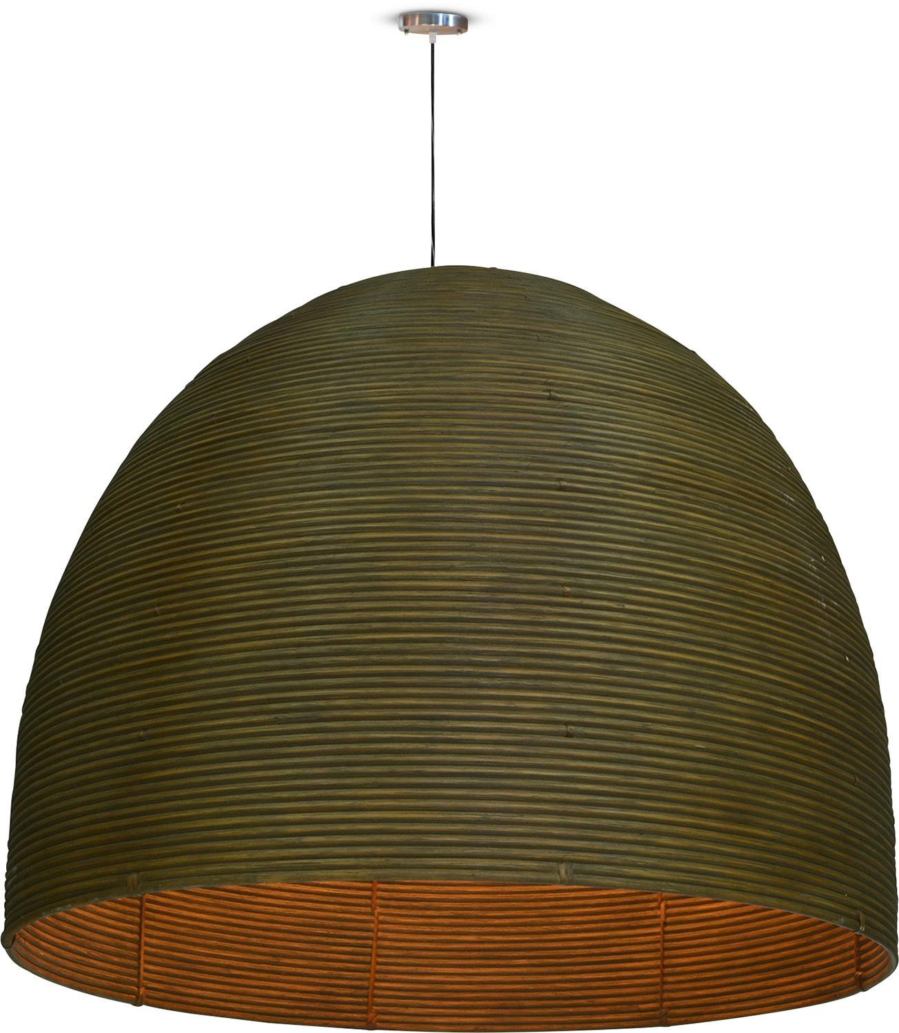 Lampa wisząca Cap, Ø 90 cm, wysokość 78 cm, kubu-rattan bejcowany na brązowo 