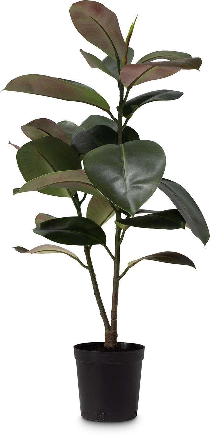 Ficus Elastica dark green - rubber tree, artificial plant, 95 cm 